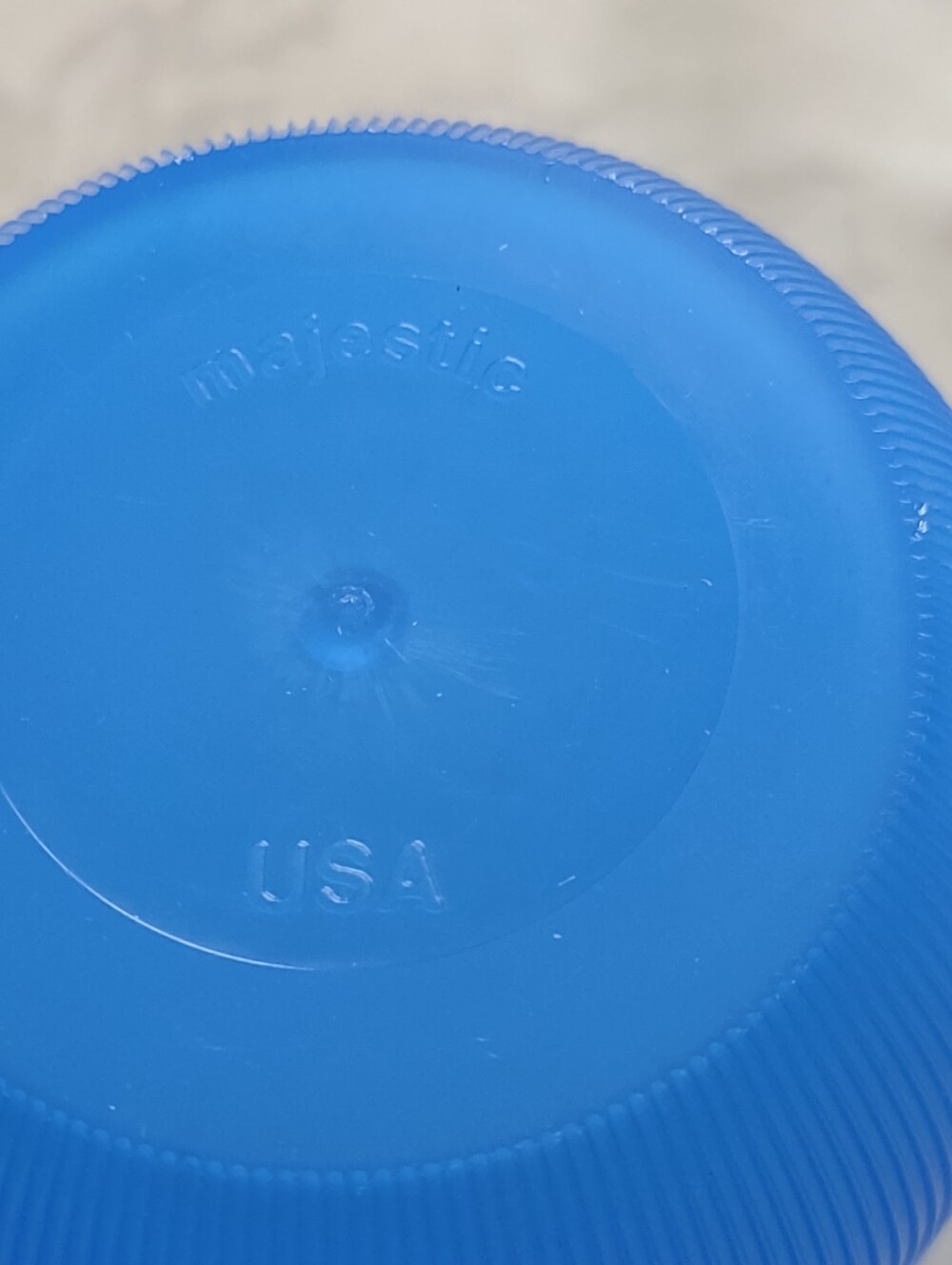 New 🆕 Rare Find Majestic Vintage Highball Blue Plastic Ribbed Vertical Stripes - Picture 7 of 7